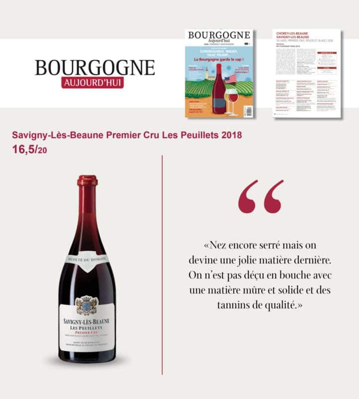Récompense Bourgogne Aujourd'hui - Savigny-Les-Beaunes Premier Cru Les Peuillets 2018, Château de Meursault